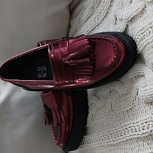 TUK‎ Burgundy Patent Leather Shoes Creepers Men's Size 6 Grunge Skater